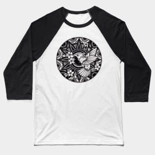 Humming Bird Mandala Baseball T-Shirt